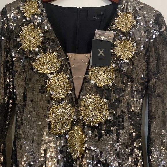 Sequin Dress with Gold Embellishments perfect for any occasion - Picture 6 of 7